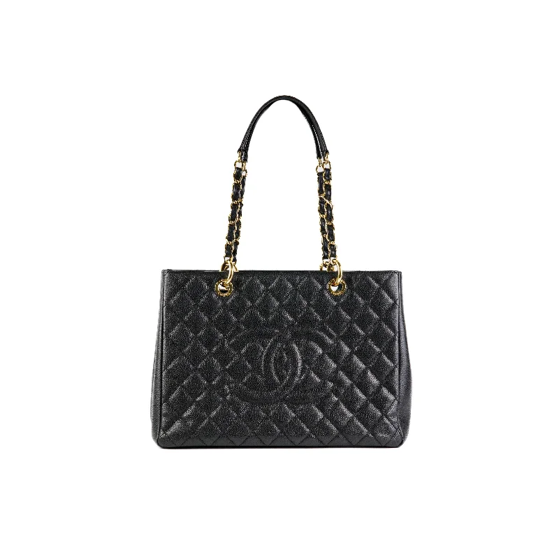 Machine-Made Handle Bags for Speed -Chanel Grand Shopping Tote GST Caviar Black