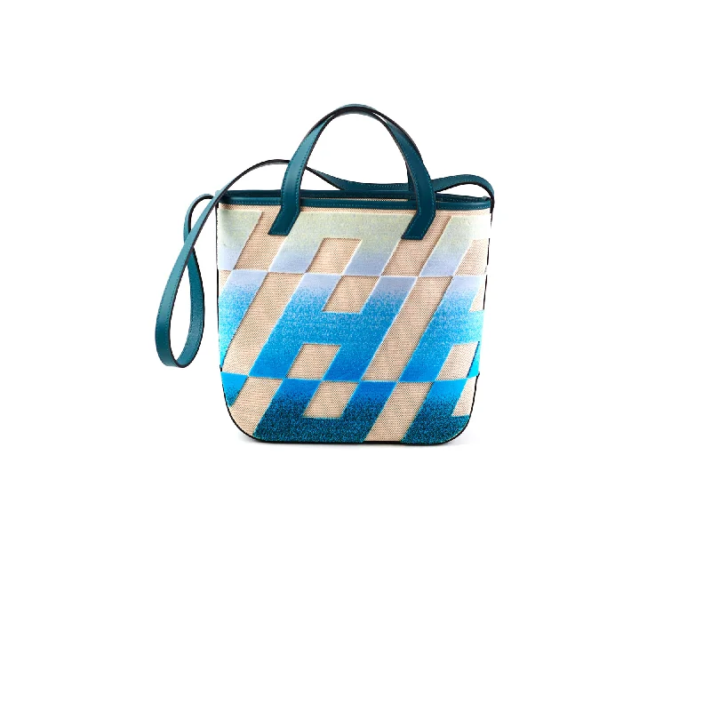 Debossed Handle Bags for Design -Hermes Biais 27 Blue Shoulder Bag