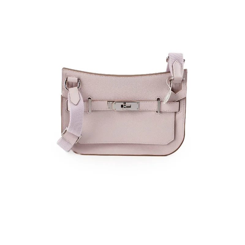 Branded Handle Bags for Status -Hermes Mini Jypsiere Mauve Pale B Stamp