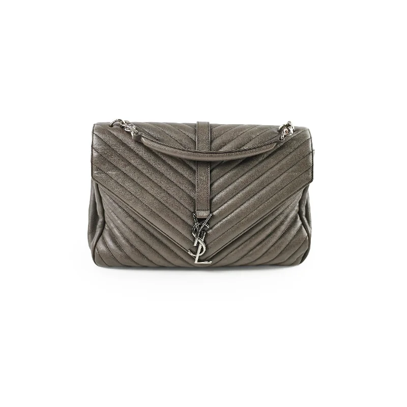 Modern Geometric Handle Bags -Saint Laurent College Grey Large