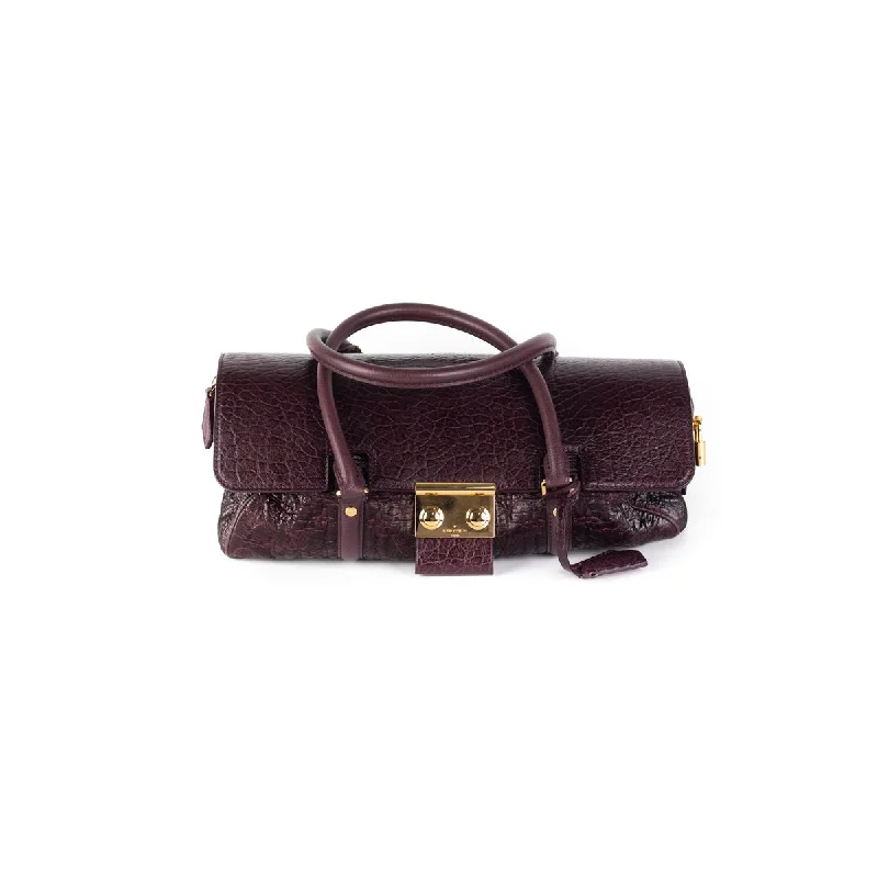 PVC Handle Bags for Waterproof -Louis Vuitton Seasonal Tubular Bag Burgundy Croc Embossed