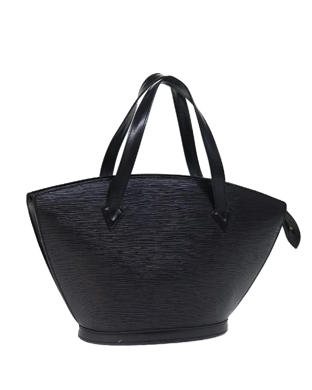 Corduroy Handle Bags for Texture -Black Epi Leather Saint Jacques Handbag by Louis Vuitton