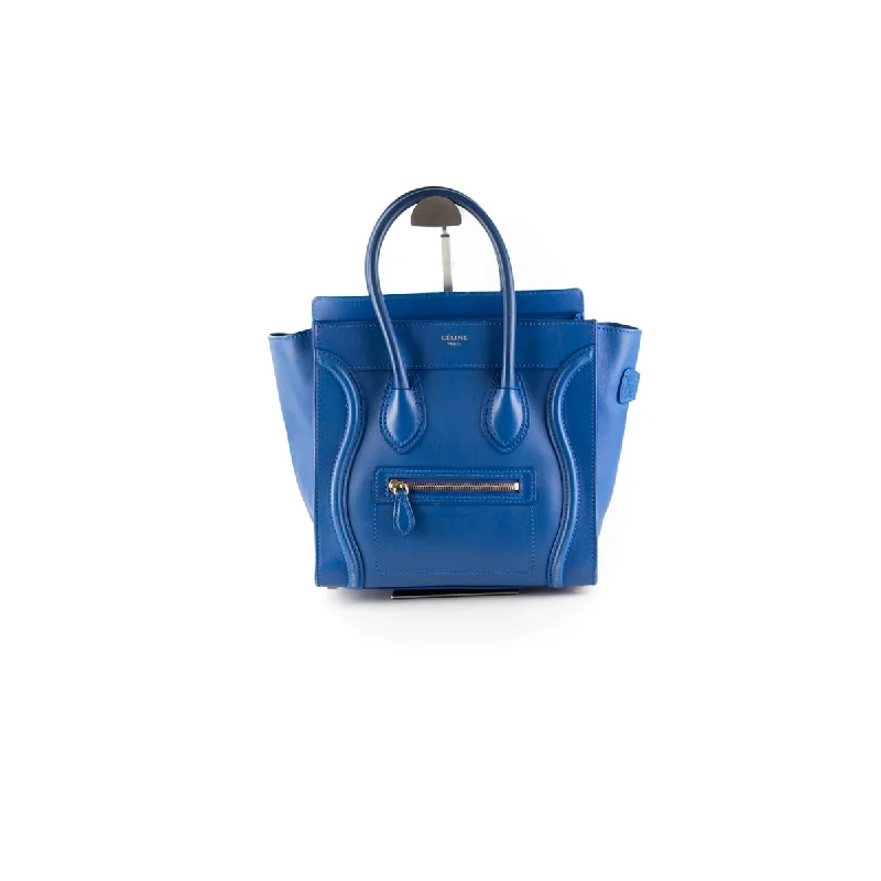 Unbranded Handle Bags for Value -Celine Micro Luggage Blue