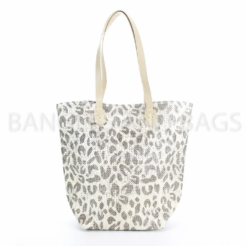 Multi-purpose tote bags for both casual outings and work use with versatile styles -Alex Metallic Tote Cheetah - Silver