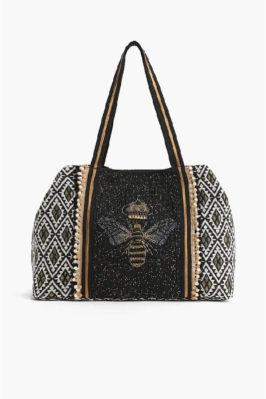 Double Handle Bags for Stability -AB22593 Queen Bee Beaded Tote