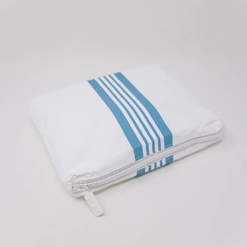 Simple cotton tote bags with clean lines for a minimalist accessory option -Aloha Small Linen Stripe Pouch