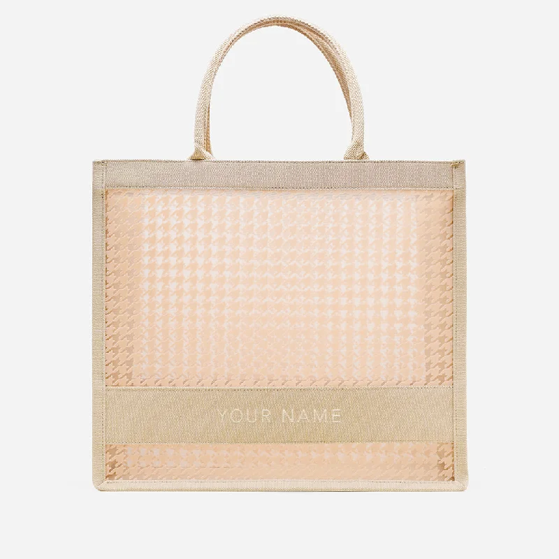 Lightweight tote bags perfect for carrying books, groceries, or essentials -Alyssa Houndstooth Tote Bag