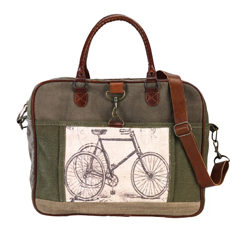 Spacious mesh tote bags with breathable compartments for beach, gym, or laundry use -Bicycle Military Green Messenger