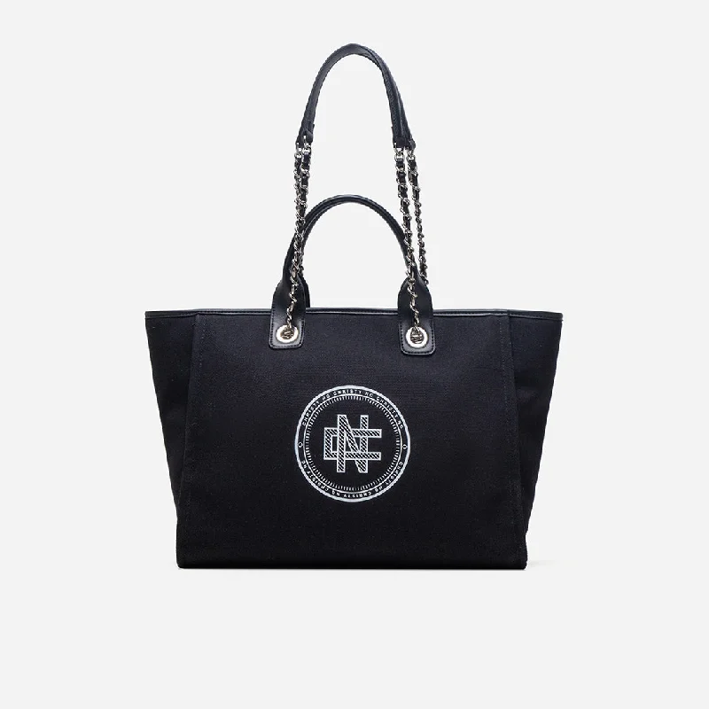 Fabric tote bags with bold geometric patterns for a modern and contemporary look -Brielle Canvas Tote