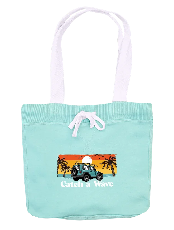 Versatile tote bags with adjustable straps for a customizable carrying experience -Catch a Wave Beach Bag