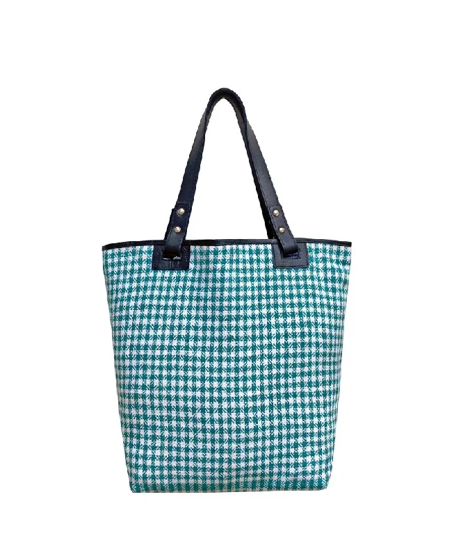 Compact tote bags for easy packing and quick errands with a convenient size -Checkered Tote