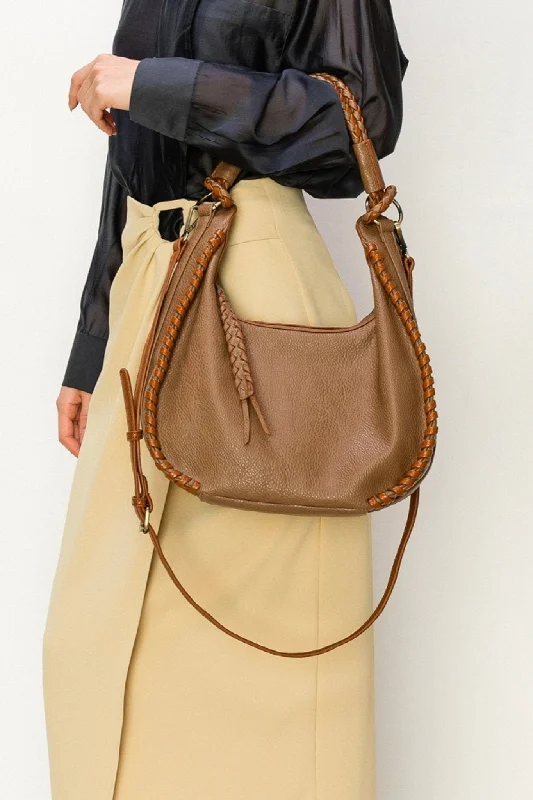 Long Handle Bags for Over-the-Shoulder -CMS049 Delia Whipstitch Hobo Shoulder Bag