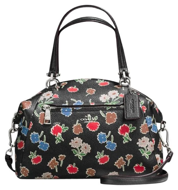 Seasonal Handle Bags for Change -Coach Prairie Satchel Daisy Floral Black Handbag Bag Leather 37159 NEW