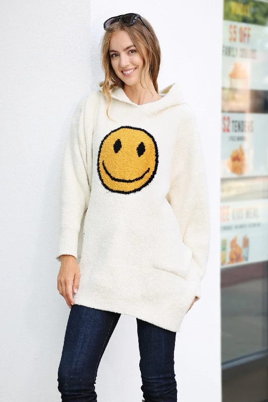 Metal Stud Handle Bags -JCL4010 Super Lux Smiley Face Hooded Wearable Blanket