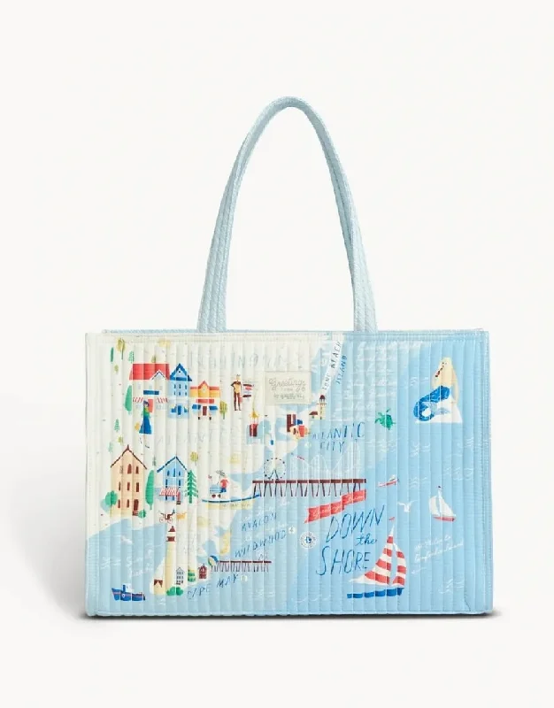 Printed Handle Bags with Patterns -Down The Shore Quilted Market Tote