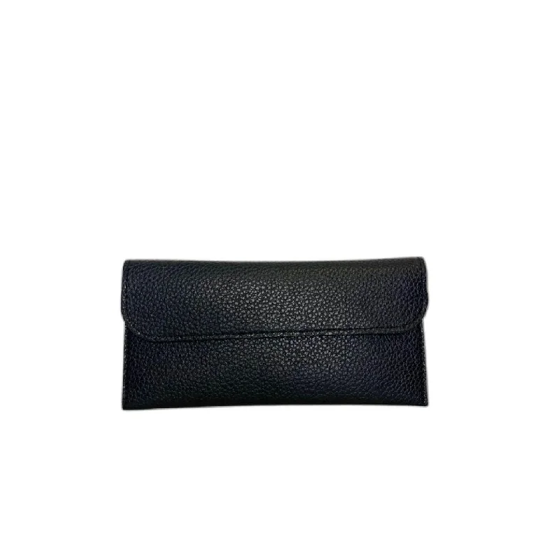 Glittery Handle Bags for Party -Black Vegan Leather Wallet With Phone Pocket