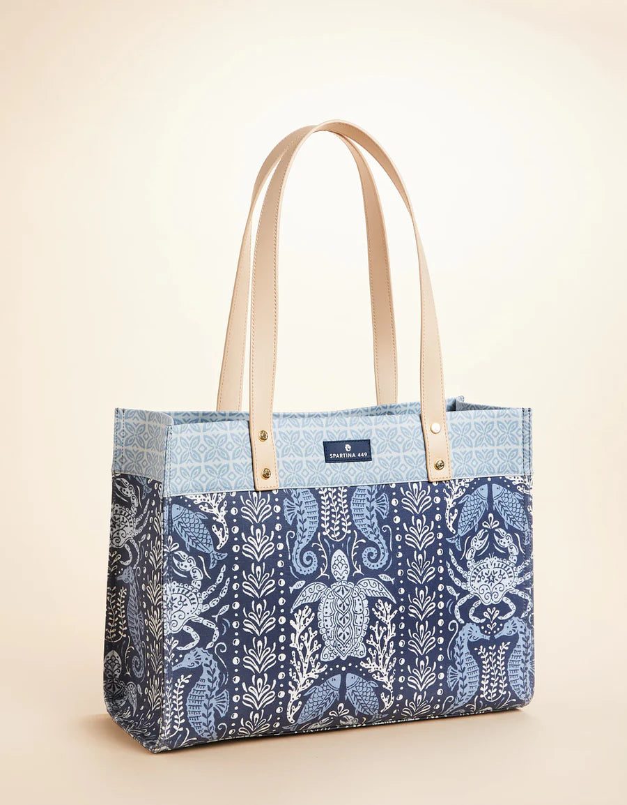 Suede Handle Bags for Softness -Excursion Tote Hamilton Sea Life