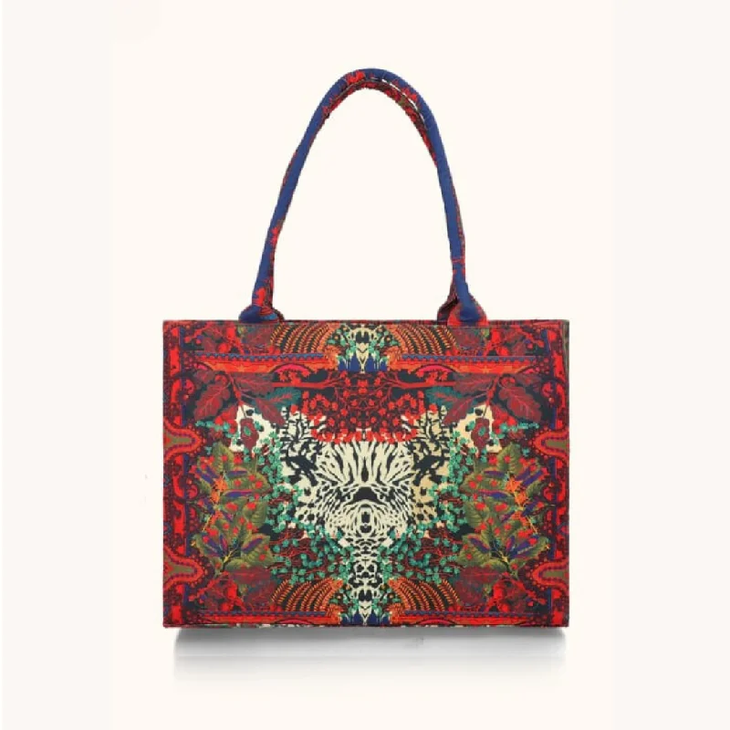 Fun and playful printed tote bags with designs like fruit, animals, or florals -FLORA ABSTRACT