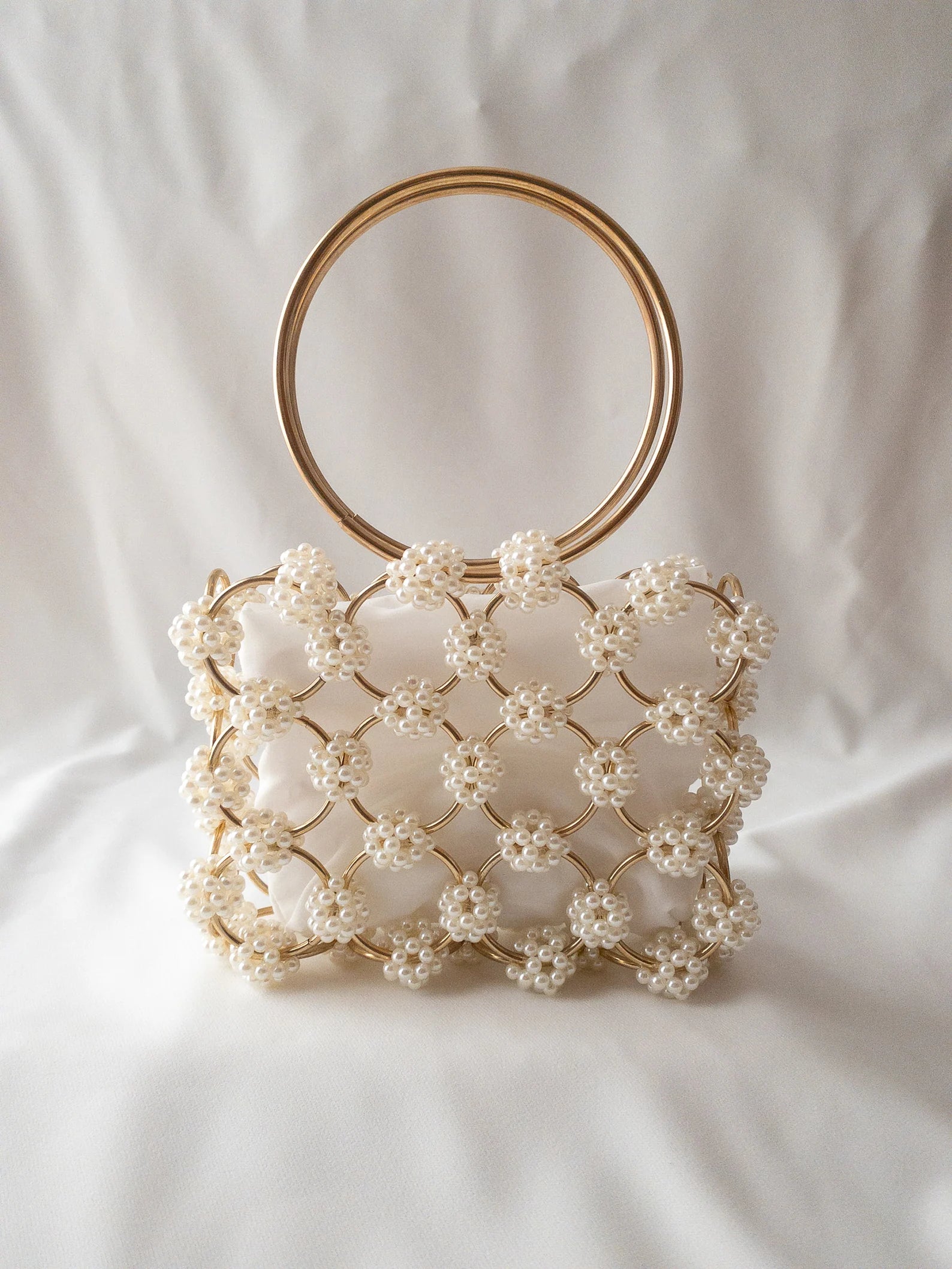 Versatile reversible tote bags for multiple looks in one bag for style flexibility -Floral Pearl Beaded Hand Bag