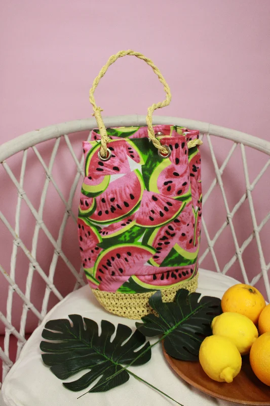 Trendy oversized tote bags for an extra roomy bag for all essentials -Fruity Tutti Watermelon Bucket Bag