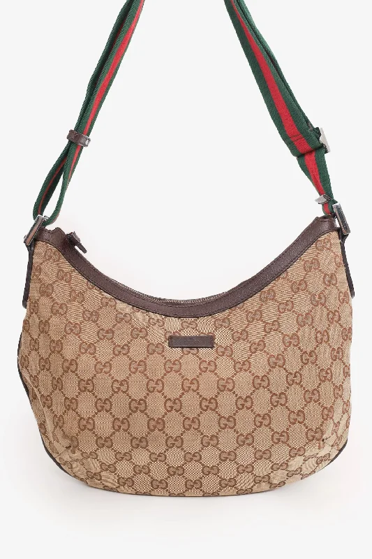 Lightweight fabric tote bags with fun patterns for stylish and practical everyday use -Gucci Monogram Canvas Web Strap Messenger Bag