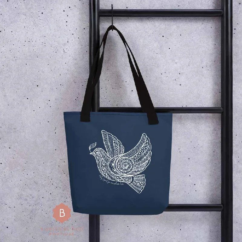 Elegant designer tote bags with intricate details for luxury fashion enthusiasts -Holy Spirit Catholic Tote Bag