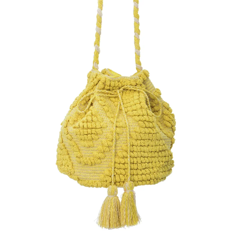 High-quality, structured leather tote bags for a professional and polished look at work -Mochila Bucket Bag Yellow