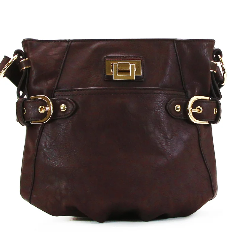 Weekender Handle Bags for Getaways -Jade Marie Charming Crossbody - Dark Chocolate