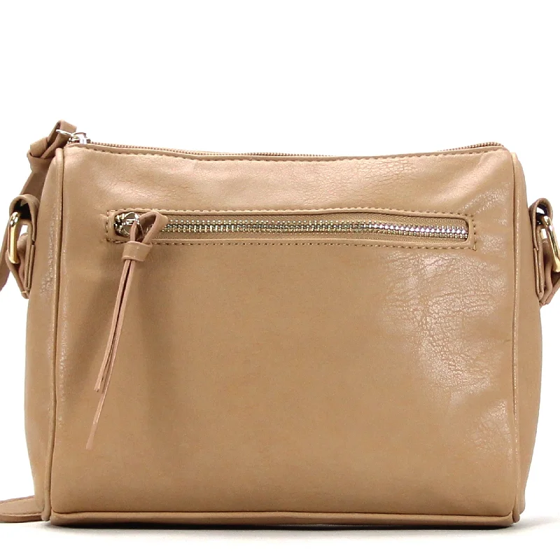 Expandable Handle Bags for Space -Jade Marie Confident Crossbody - Toasted Khaki