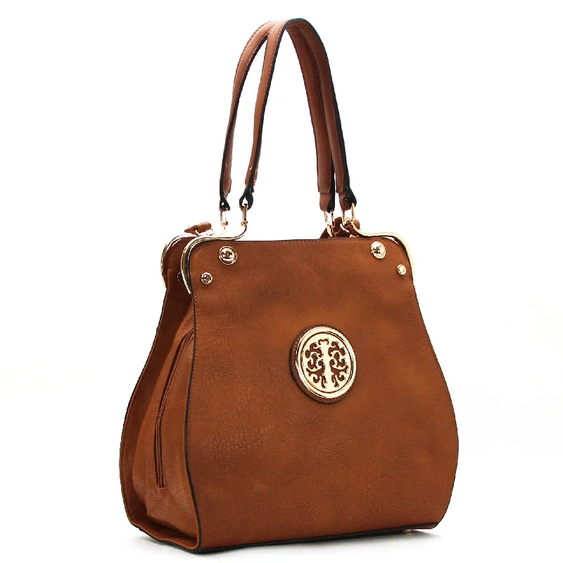 Expandable Handle Bags for Space -Jade Marie Medallion Tote - Redwood