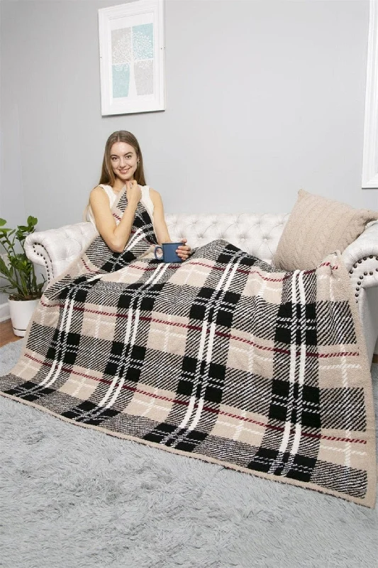 Flap Handle Bags for Security -JCL2013 Super Lux Plaid Throw Blanket