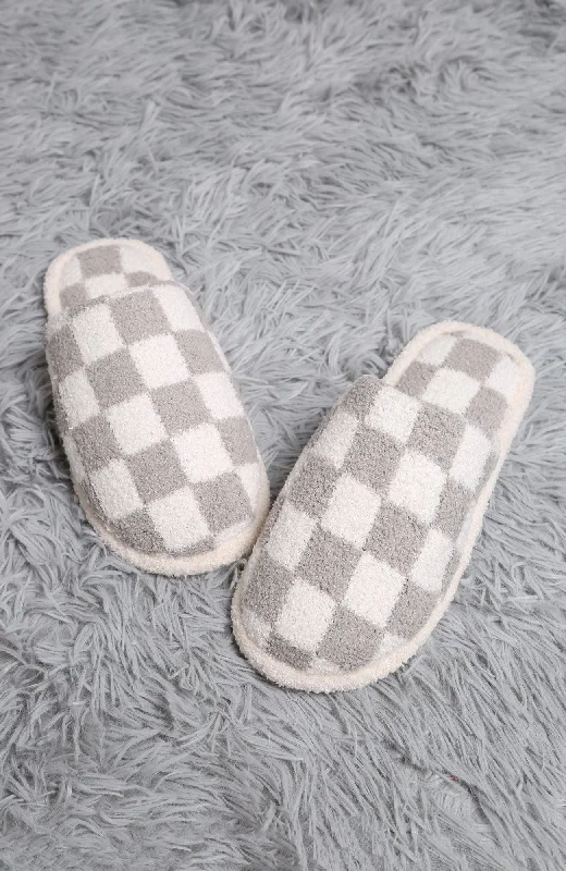 PU Handle Bags for Durability -JCL4216 Super Lux Checkered Slippers