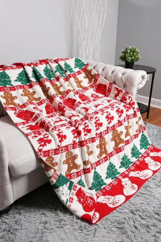 Classic Handle Bags for Forever -JCL4324-01 Super Lux Festive Holiday Throw Blanket