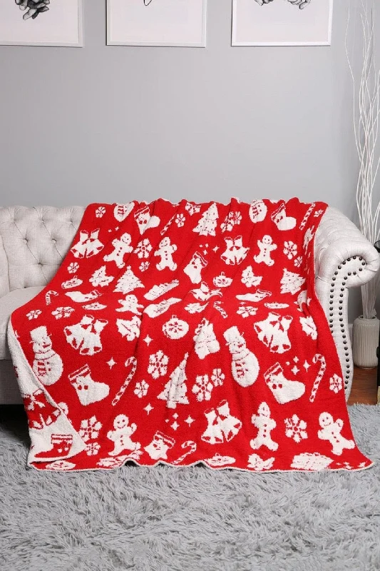 Ornate Handle Bags for Decoration -JCL4324-02 Super Lux Festive Holiday Throw Blanket