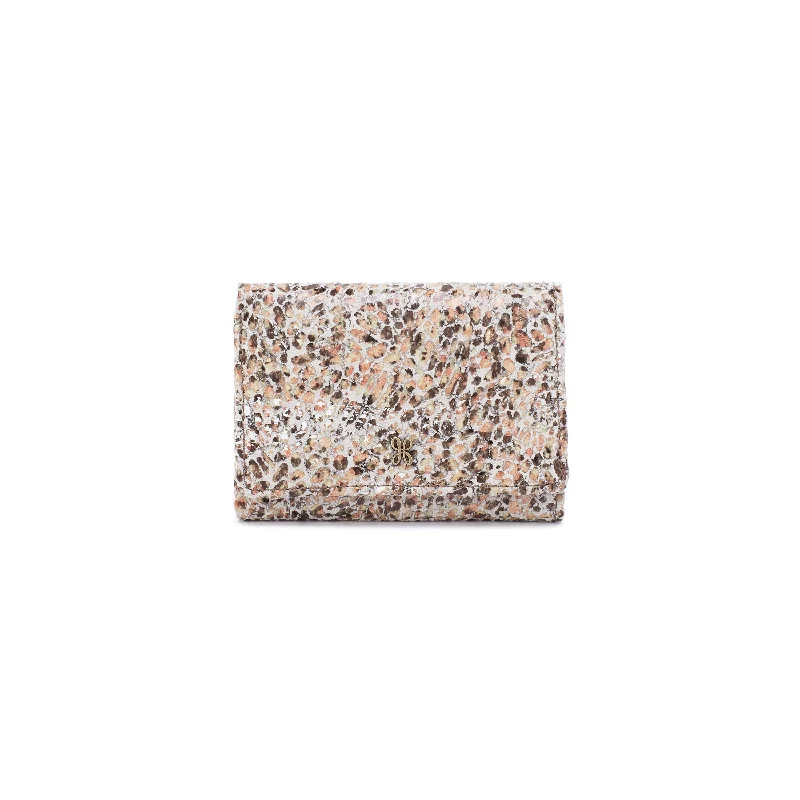 Expandable Handle Bags for Space -Jill Mini Trifold Wallet in Terrazzo