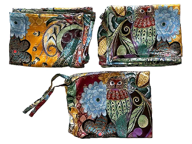 School Handle Bags for Books -Johnny Was DECKLYN PILLOW CASE Silk Flower Pillowcase Owl home zipper 2 pc NEW