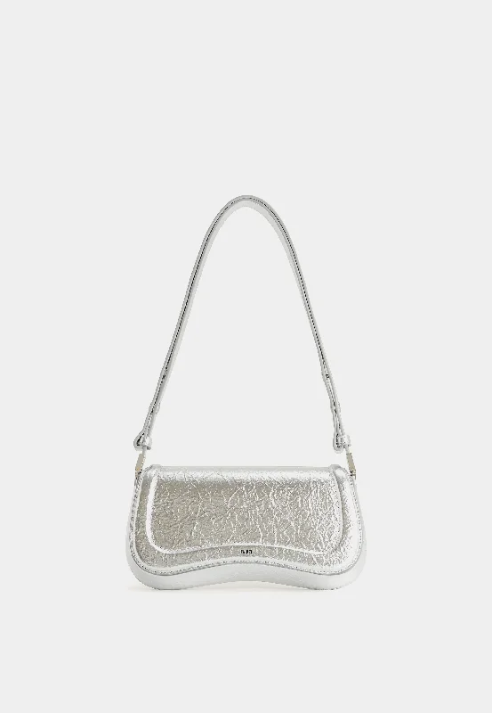 Spacious canvas tote bags with unique artwork for a personalized artistic accessory -Jw Pei JW PEI Women's Joy Metallic Shoulder Bag -Silver Silver