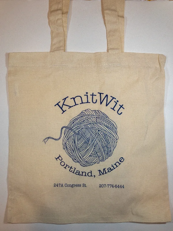 Lightweight and foldable tote bags with cute prints for packing and portability -KnitWit Shop Bag