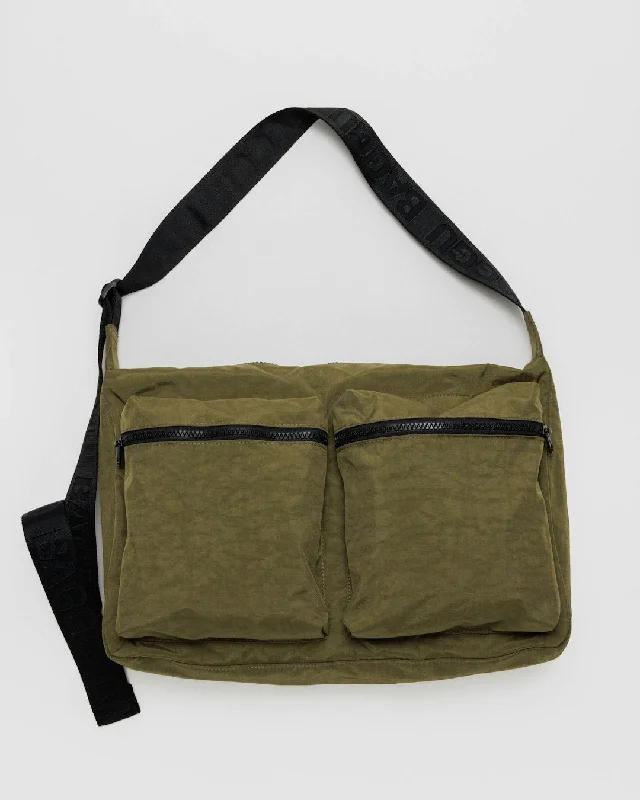 Large totes with padded compartments for safe storage of camera gear or electronics -Large Cargo Crossbody - Seaweed