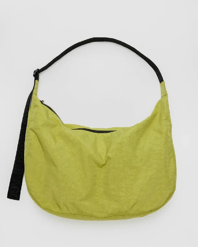 Foldable tote bags for easy storage when not in use for convenience -Large Nylon Crescent Bag - Lemongrass