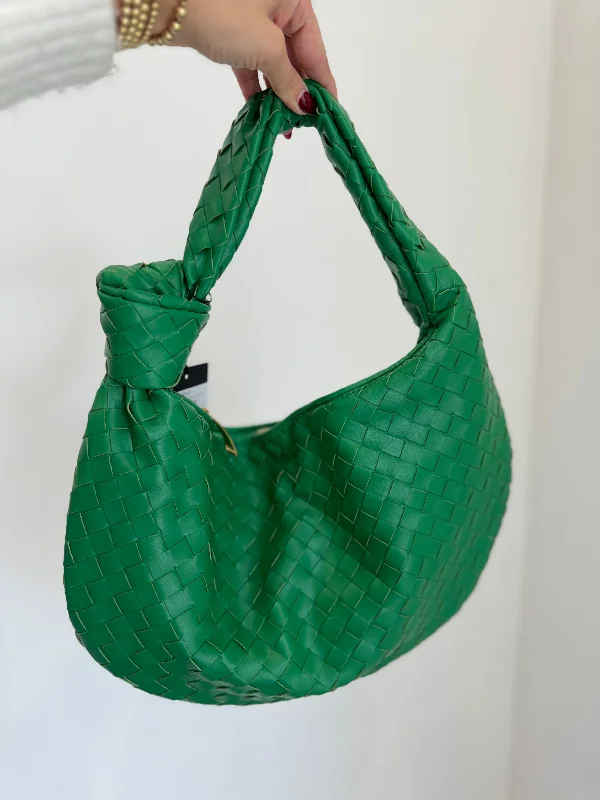 PU Handle Bags for Durability -Large Woven Knot Bag