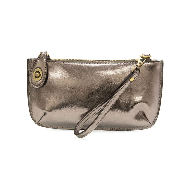 Button Handle Bags for Decoration -Liquid Metal Mini Crossbody Wristlet Clutch