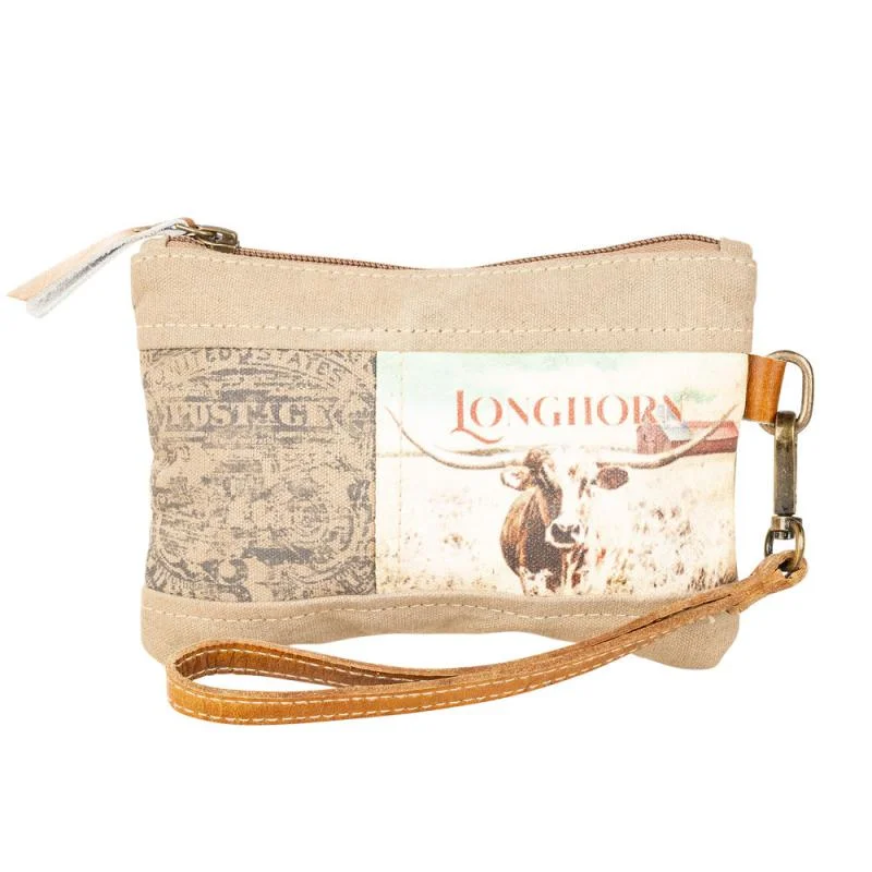 Luxury leather tote bags with sophisticated hardware and premium finishes for elegance -Longhorn Wristlet Pouch