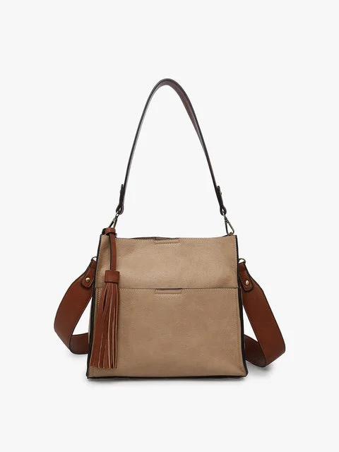 Designer Handle Bags in Fashion -Lyla Bucket Bag - Tan