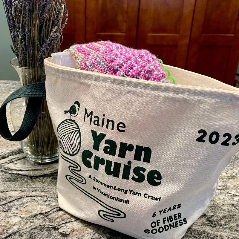 Casual denim tote bags with a cool, relaxed style for everyday use -Maine Yarn Cruise 2023 Bag