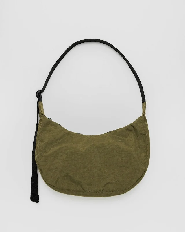 Canvas tote bags with fun graphic prints for a casual, playful style -Medium Nylon Crescent Bag - Seaweed