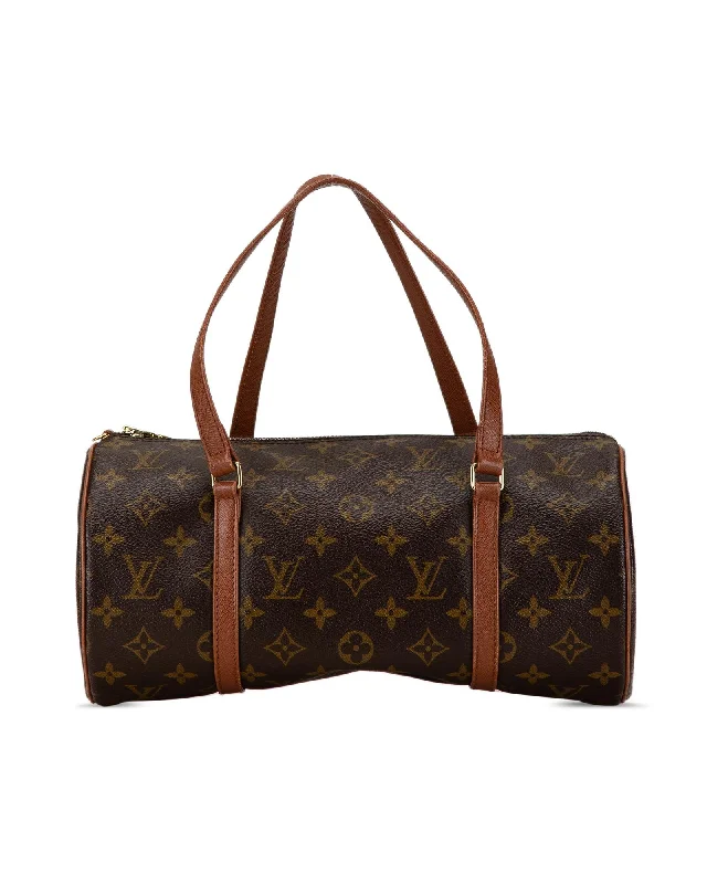 Checkered Handle Bags for Style -Louis Vuitton Papillon 26 Monogram Canvas Handbag Brown