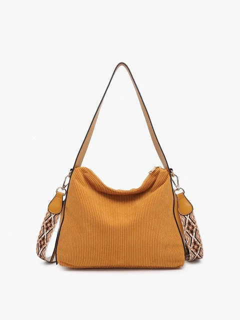 Travel Handle Bags for Luggage -Michaela Hobo Bag- Mustard