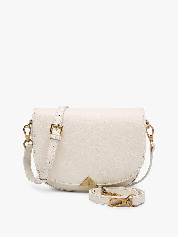 Embroidered Handle Bags with Flair -Milan Crossbody - Ivory