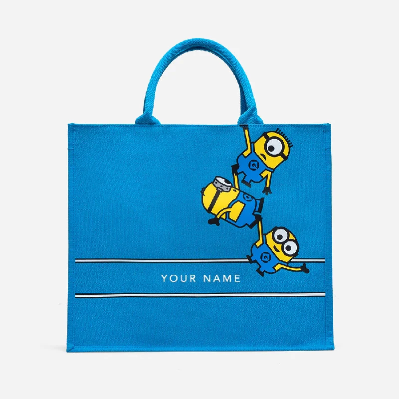 Cute tote bags with animal prints for a quirky, fun addition to any outfit -Christy Ng x Minion Trio Grocery Bag Big